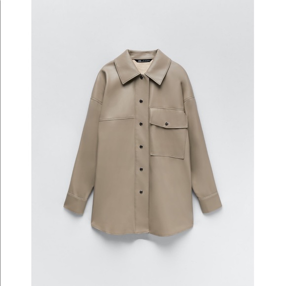 Zara Tops - Zara faux leather overshirt
